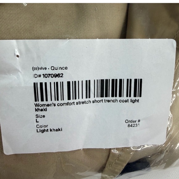 QUINCE Comfort Stretch Short Trench Coat L - Picture 6 of 9
